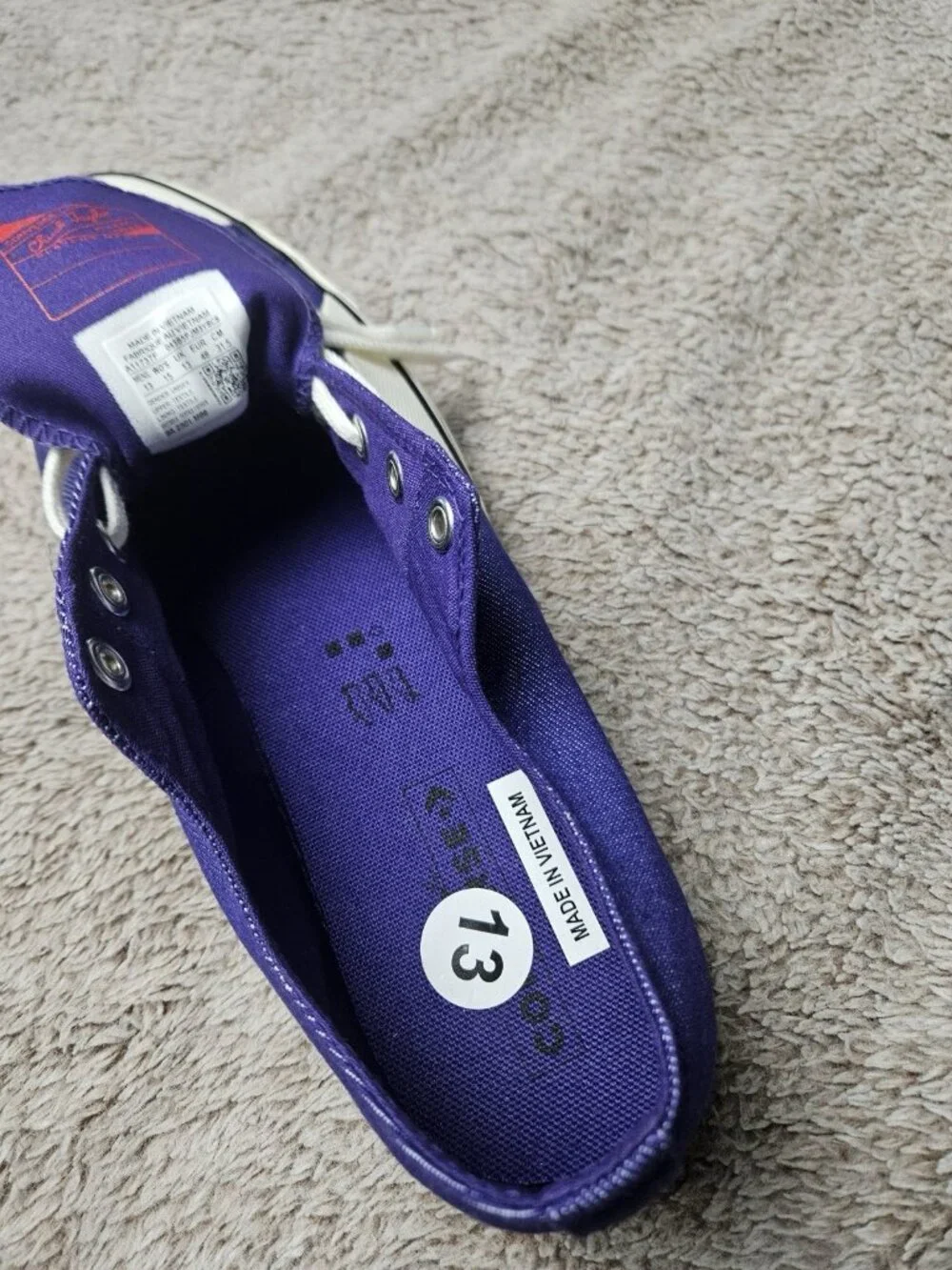 Converse Chuck Taylor 70 DENIM-All Star Ollie Patch~Court Purple M/13 W/15 Nwob - Picture 4 of 14